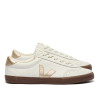 Zapatillas VEJA Volley de mujer blancas de piel con detalles dorados y suela marrón