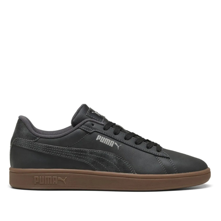 Zapatillas deportivas Puma Smash 3.0 Crafted Leather de hombre negras con suela marrón - Querol online