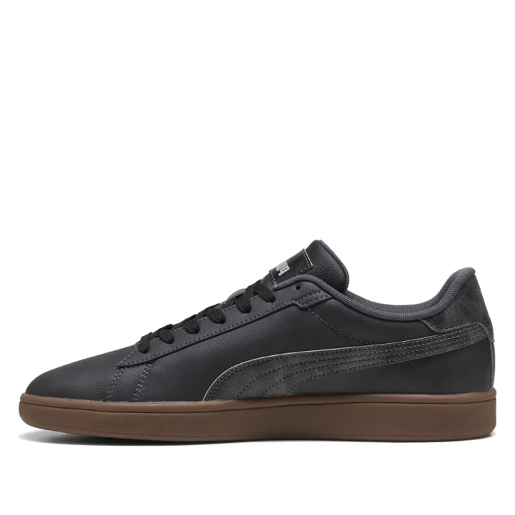 Zapatillas deportivas Puma Smash 3.0 Crafted Leather de hombre negras con suela marrón - Querol online