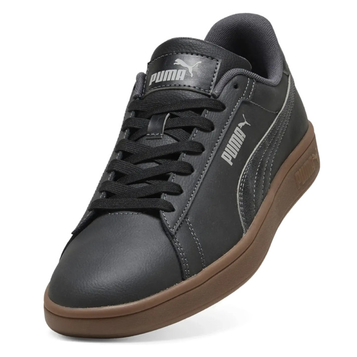 Zapatillas deportivas Puma Smash 3.0 Crafted Leather de hombre negras con suela marrón - Querol online