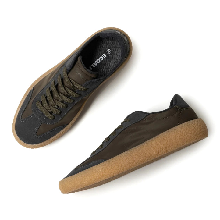 Zapatos sport Ecoalf Phoenix oliva caqui de hombre con suela tipo popcorn - Querol online
