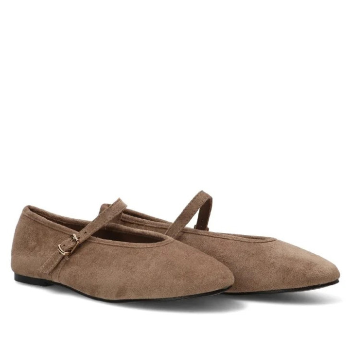 Bailarinas ETIKA Atenea taupe con hebilla para mujer - Querol online