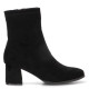 Botines tacón ETIKA negros de antelina con tacón para mujer - Querol online