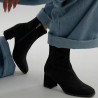 Botines tacón ETIKA negros de antelina con tacón para mujer