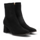 Botines tacón ETIKA negros de antelina con tacón para mujer - Querol online