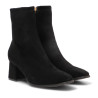 Botines tacón ETIKA negros de antelina con tacón para mujer