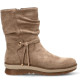 Botines planos ETIKA Anger taupe con caña arrugada y suela dentada para mujer - Querol online