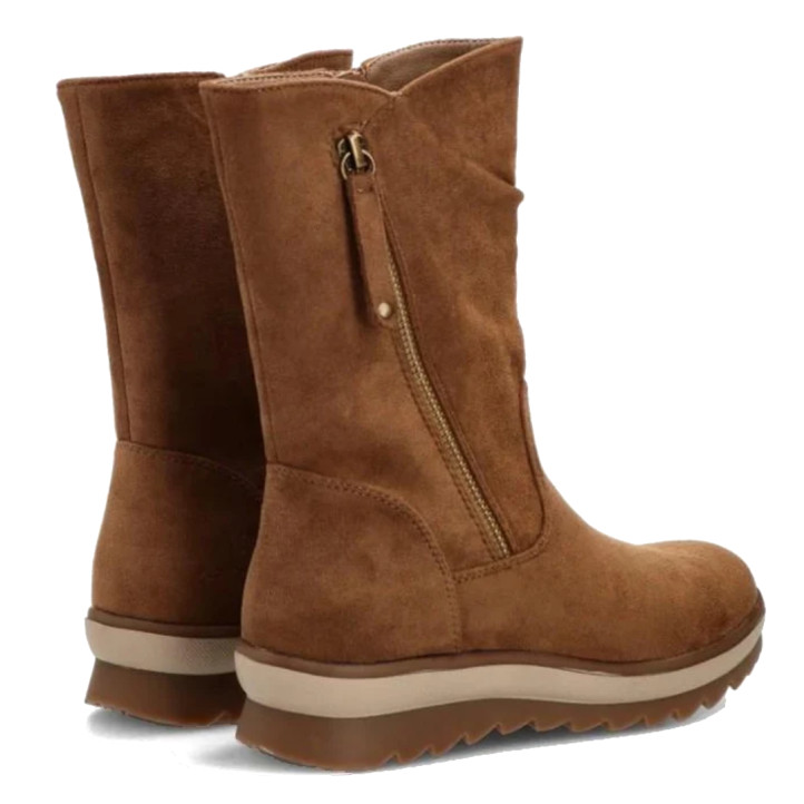 Botins plans ETIKA Camelia camel planes amb cremallera i sola dentada per a dona - Querol online