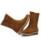Botines planos ETIKA Camelia camel planas con cremallera y suela dentada para mujer - Querol online