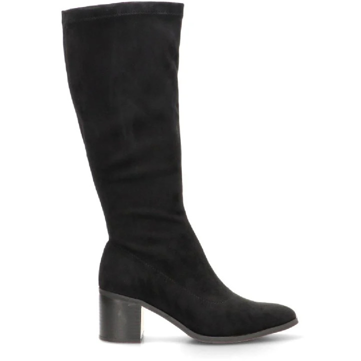 Botas tacón ETIKA Nora negras elásticas con tacón para mujer - Querol online