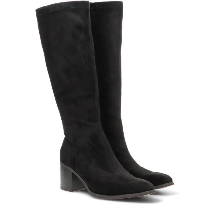 Botas tacón ETIKA Nora negras elásticas con tacón para mujer - Querol online