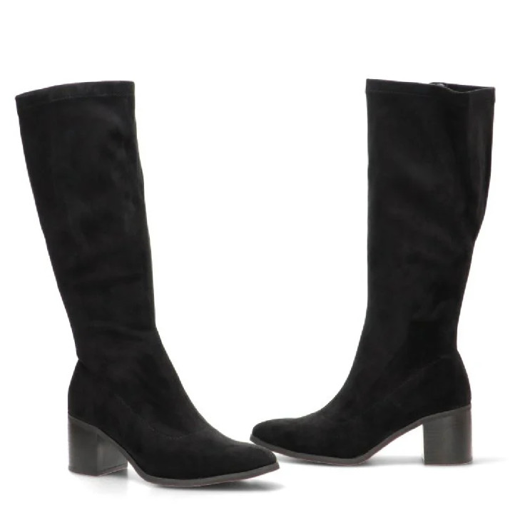 Botas tacón ETIKA Nora negras elásticas con tacón para mujer - Querol online