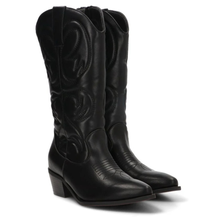 Botas tacón ETIKA camperas Valley negras con tacón para mujer - Querol online