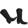 Botas tacón ETIKA camperas Valley negras con tacón para mujer