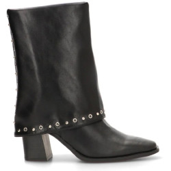 Botas tacón ETIKA Eternal negras con tacón y detalle de tachas para mujer - Querol online