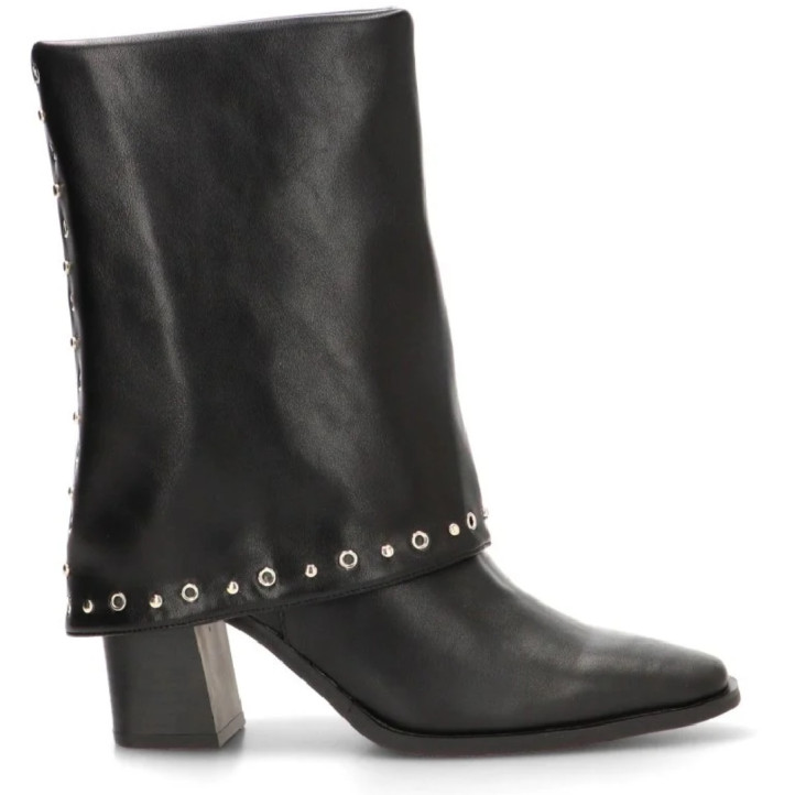 Botas tacón ETIKA Eternal negras con tacón y detalle de tachas para mujer - Querol online