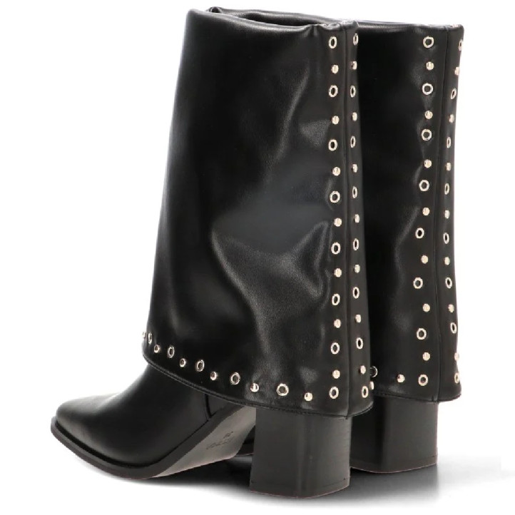 Botas tacón ETIKA Eternal negras con tacón y detalle de tachas para mujer - Querol online