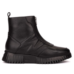 Botins Wonders FLEXFLY 25 botins de dona negres de pell amb cremallera frontal