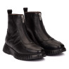 Botines Wonders FLEXFLY 25 botines de mujer negros de piel con cremallera frontal