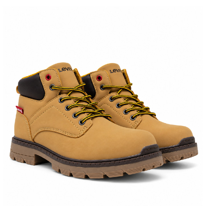 Botines Levi's Jax camel con cordones y suela track - Querol online