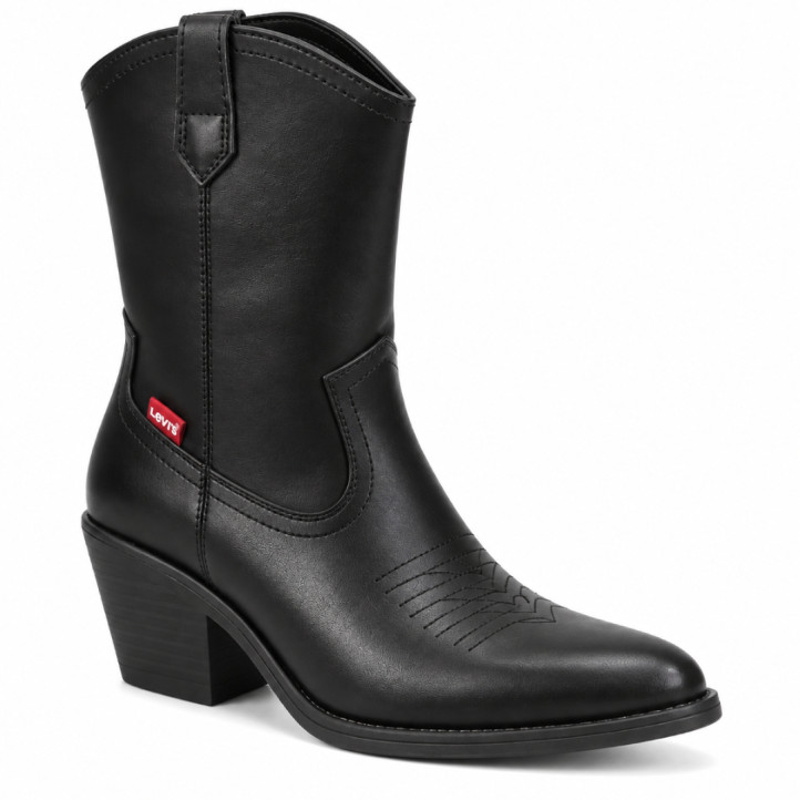 Botins Levi's Doris cowboy negres de taló per a dona - Querol online