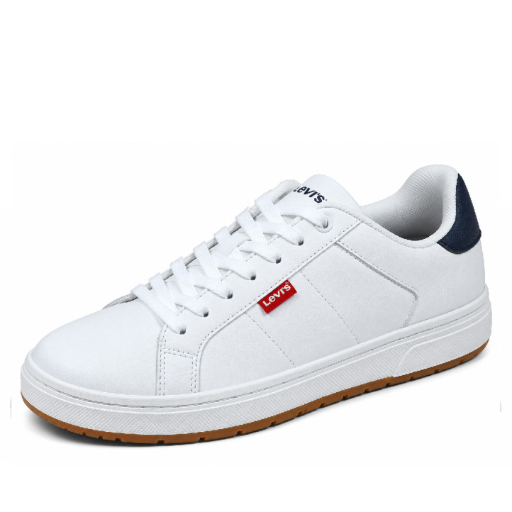 Zapatillas Levi's Pipper blancas casual con detalles azul marino - Querol online