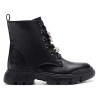 Botins LELLI KELLY Teresa negres amb sola chunky i detalls brillants per a nena