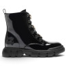 Botins LELLI KELLY Gemma de xarol negre amb cors brillants per a nena