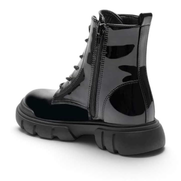 Botins LELLI KELLY Gemma de xarol negre amb cors brillants per a nena - Querol online