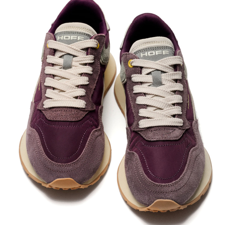 Zapatillas HOFF City Chroma Aubergine de piel y nailon para mujer - Querol online