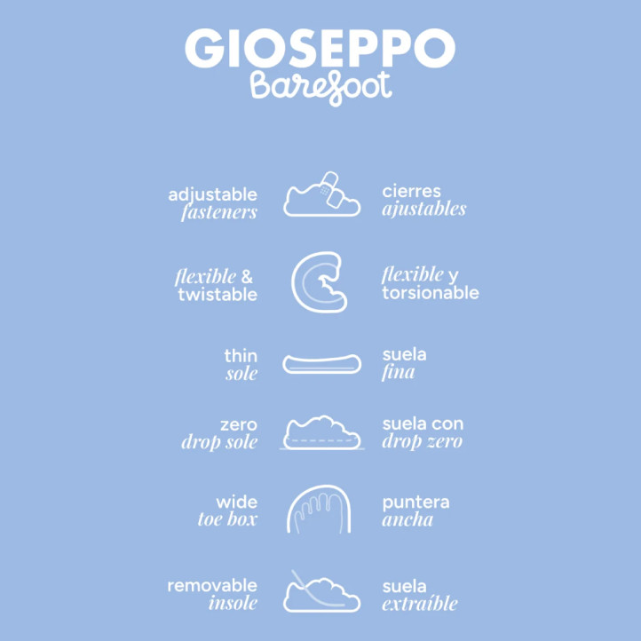 Zapatillas Gioseppo barefoot Erith kaki con cierre ajustable para niño - Querol online