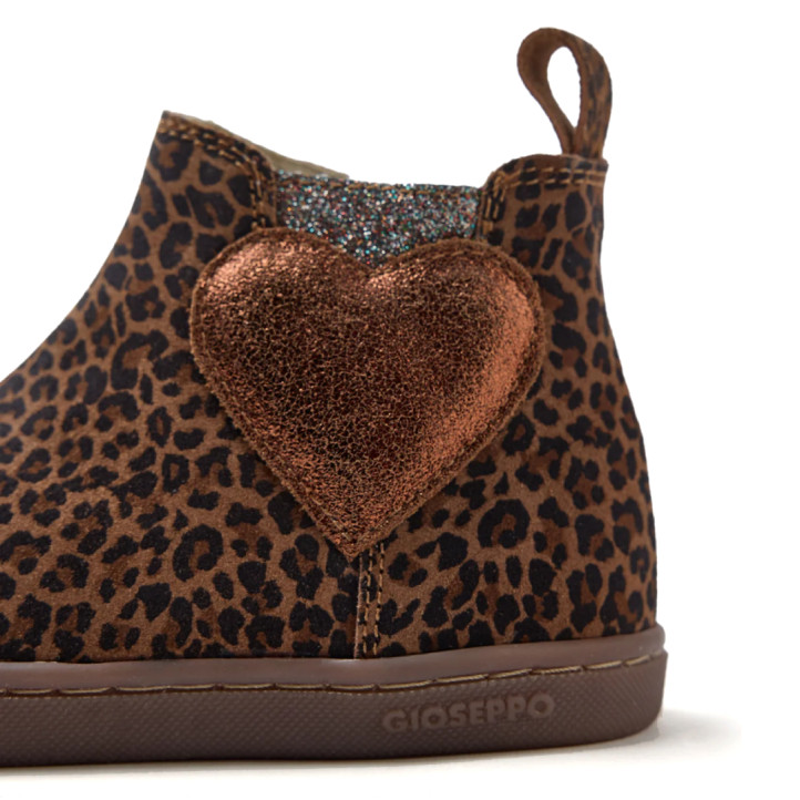 Botins Gioseppo barefoot Cokato de pell amb estampat de lleopard per a nena - Querol online