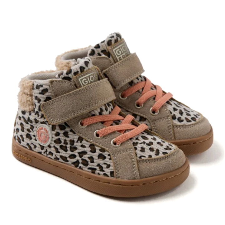 Zapatillas altas Gioseppo botín barefoot Amiret animal print para niña - Querol online