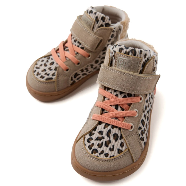 Sabatilles altes Gioseppo barefoot botí miret animal print per a nena - Querol online