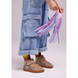 Zapatillas altas Gioseppo botín barefoot Amiret animal print para niña - Querol online