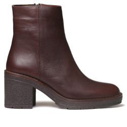 Botins de taló TONI PONS de pell testa amb cremallera lateral i taló ample - Querol online
