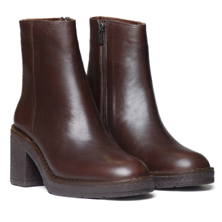 Botins de taló TONI PONS de pell testa amb cremallera lateral i taló ample - Querol online