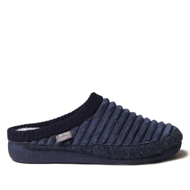Zapatillas casa TONI PONS azules marino destalonadas de pelo sintético y fieltro - Querol online