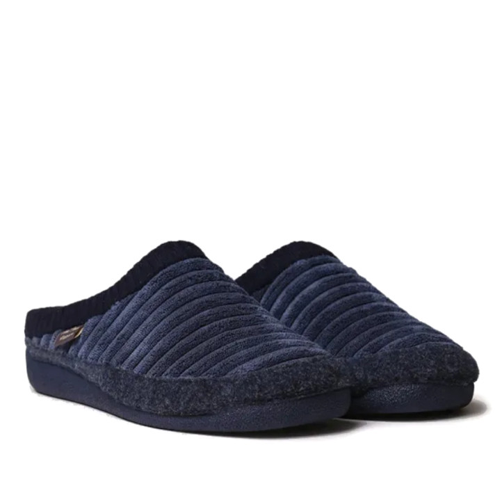 Zapatillas casa TONI PONS azules marino destalonadas de pelo sintético y fieltro - Querol online