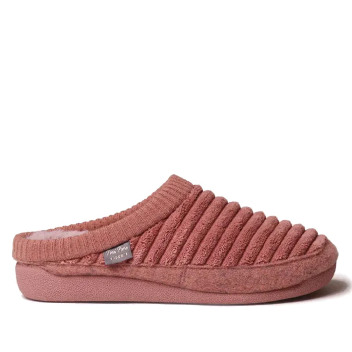 Zapatillas casa TONI PONS rosas destalonadas de pelo sintético y fieltro - Querol online