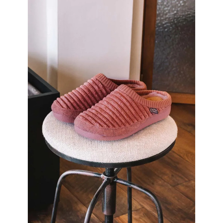 Zapatillas casa TONI PONS rosas destalonadas de pelo sintético y fieltro - Querol online