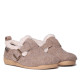 Zapatillas casa TONI PONS taupe de fieltro con hebilla y forro cálido - Querol online