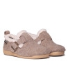 Zapatillas casa TONI PONS taupe de fieltro con hebilla y forro cálido