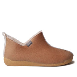 Zapatillas casa TONI PONS abotinadas de piel camel con forro cálido - Querol online