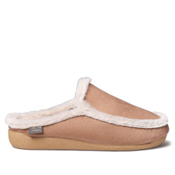 Zapatillas casa TONI PONS destalonadas camel con forro de pelo