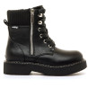 Botines Mustang militares Martin negros para niña con plataforma y cremalleras