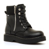 Botines Mustang militares Martin negros para niña con plataforma y cremalleras