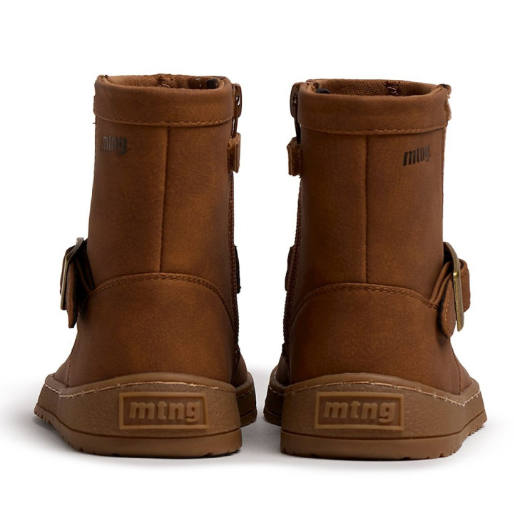 Botines Mustang barefoot Free Alaska marrones para niña con hebilla y cremallera - Querol online