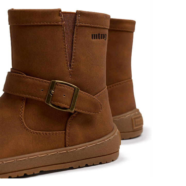 Botines Mustang barefoot Free Alaska marrones para niña con hebilla y cremallera - Querol online