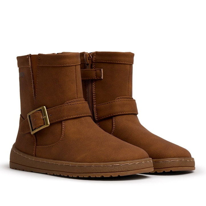Botins Mustang barefoot Free Alaska marrons per a nena amb sivella i cremallera - Querol online